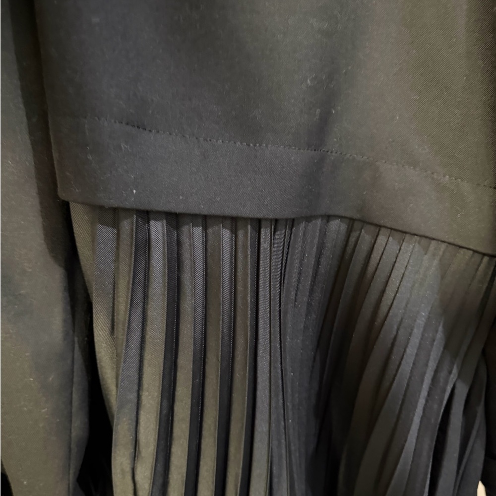 Sandro Black Pleated Trench Coat - Picture 6 of 10